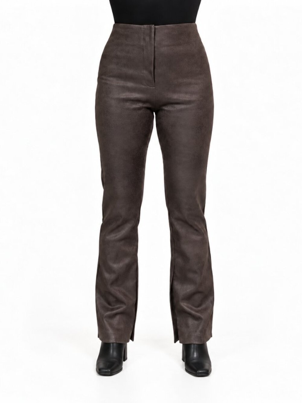 Urban Outfitters High Waisted Faux Suede Flare Pants Charcoal Grey | Medium /NWT